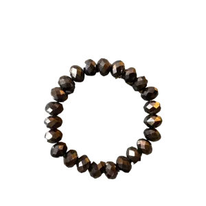 Dark Brown Faceted Rondelle 10mm Bracelet