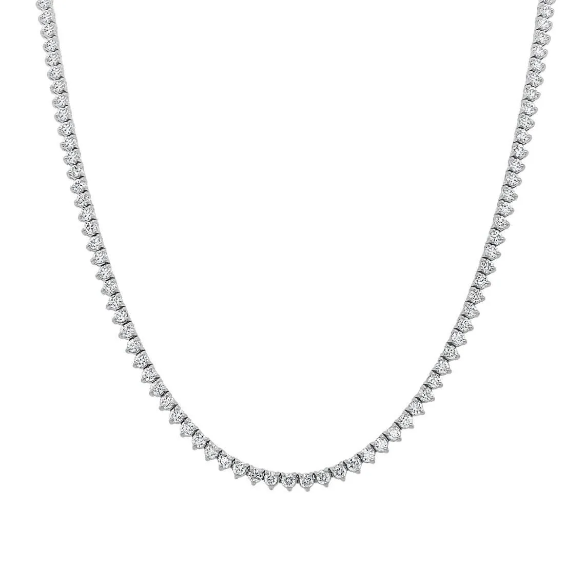 Diamond Tennis Necklace (3.50 ct.) 1.6 mm 3-Prongs Setting in 14K Gold