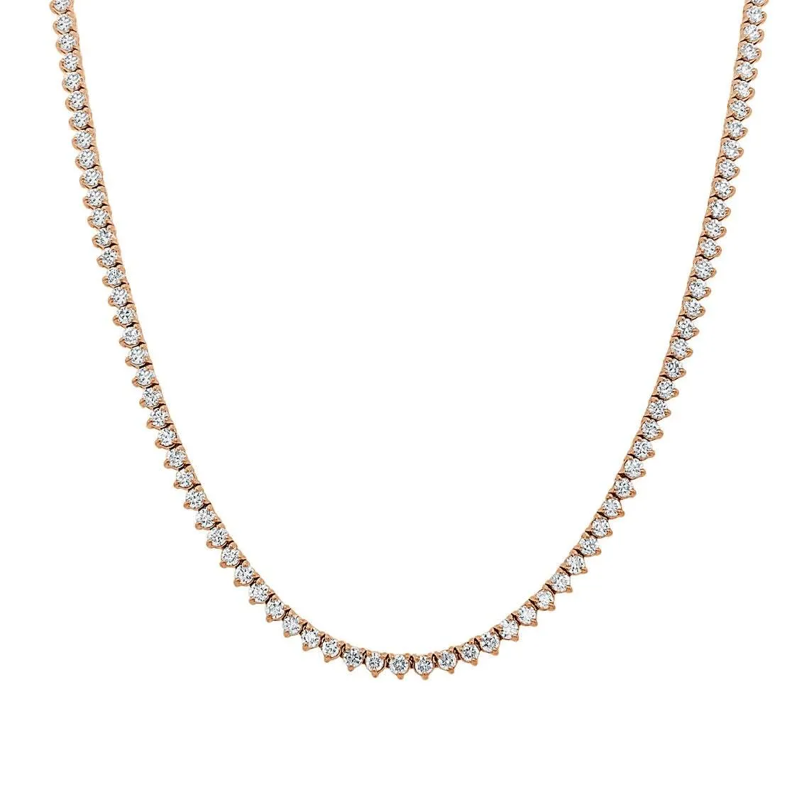 Diamond Tennis Necklace (3.50 ct.) 1.6 mm 3-Prongs Setting in 14K Gold