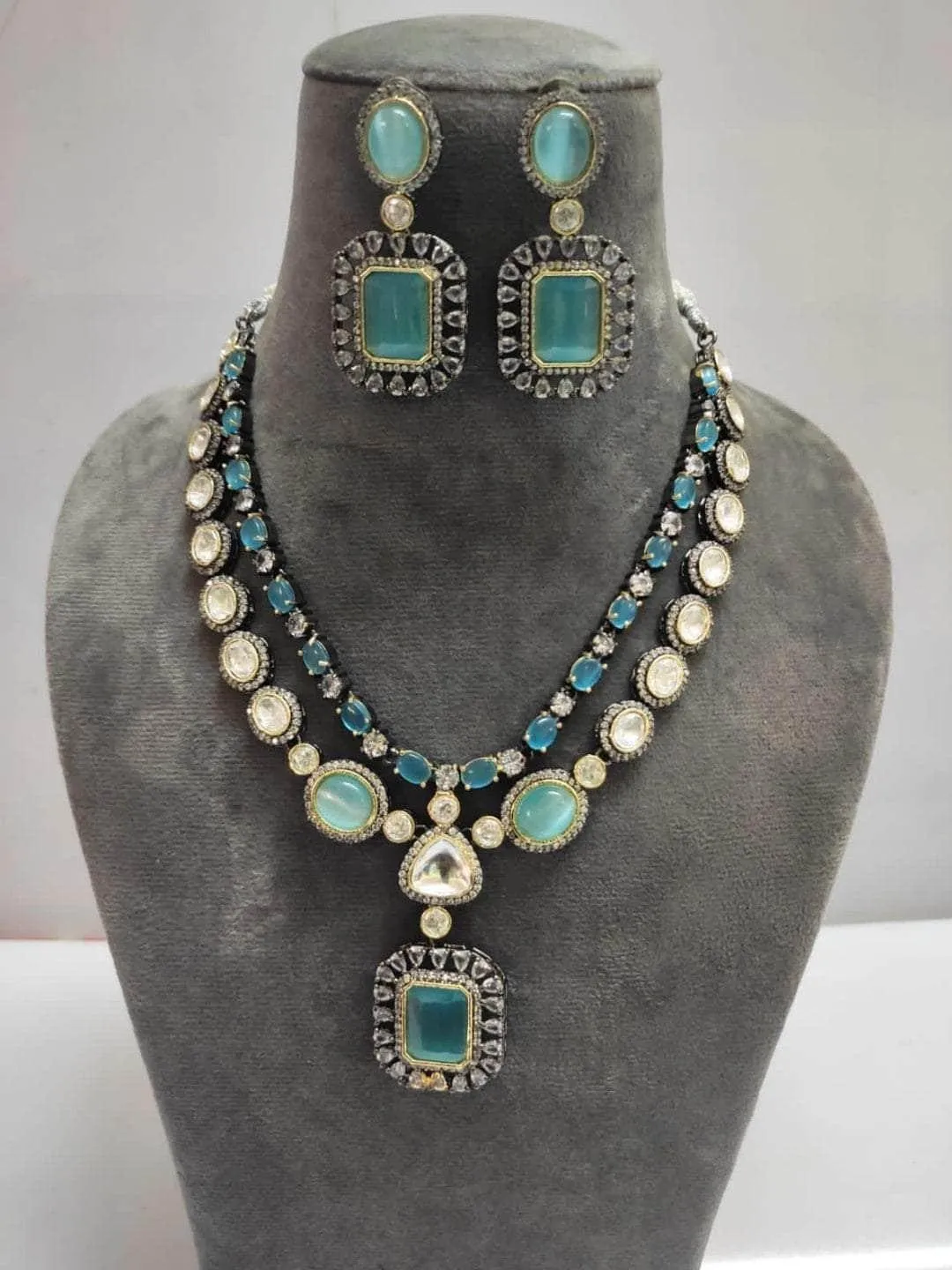 Double Layered Kundan Polki Necklace