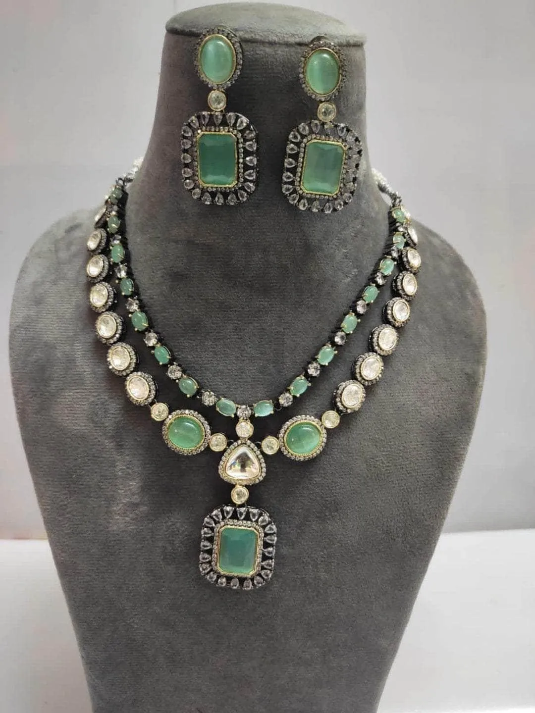 Double Layered Kundan Polki Necklace