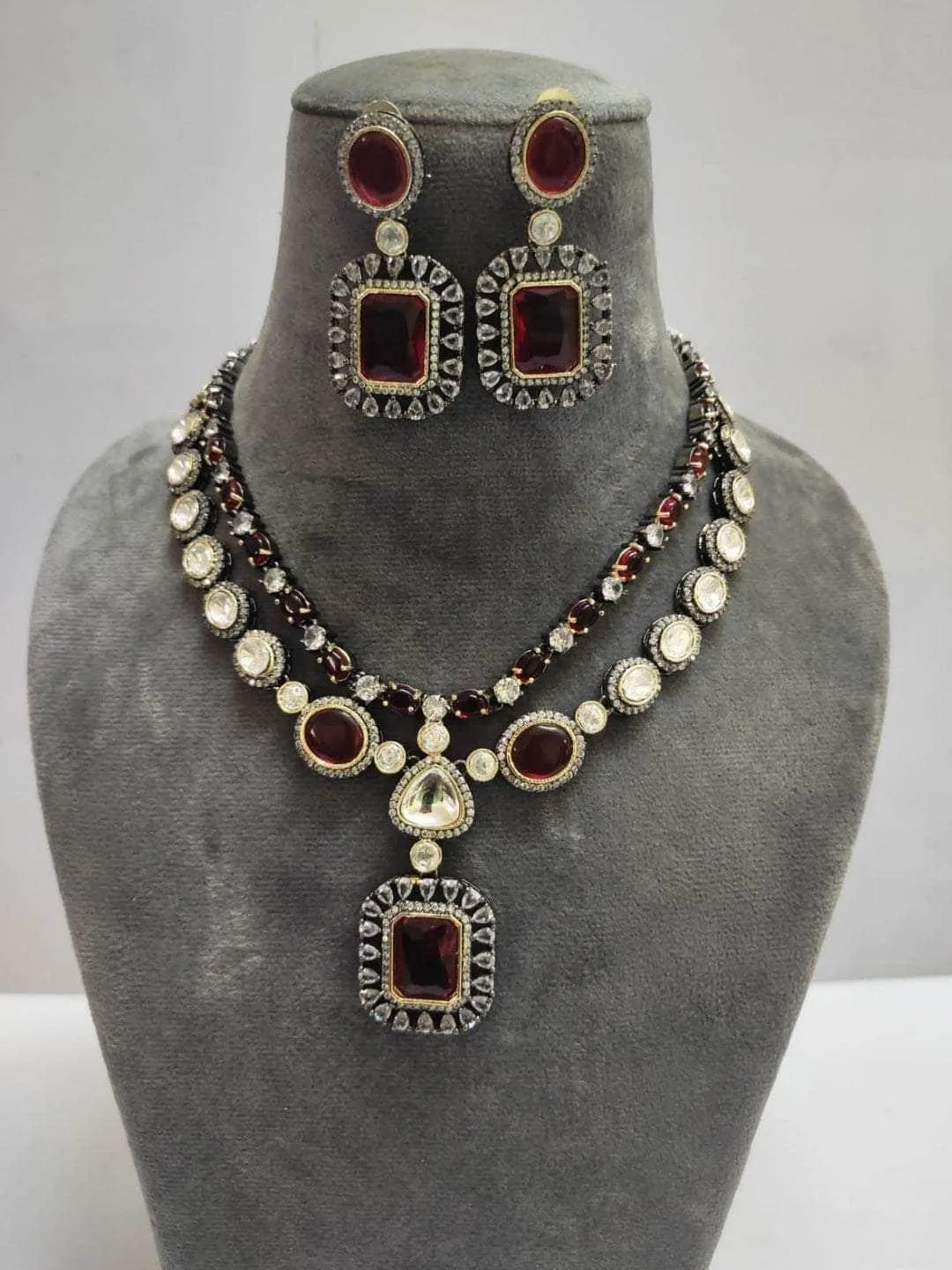 Double Layered Kundan Polki Necklace