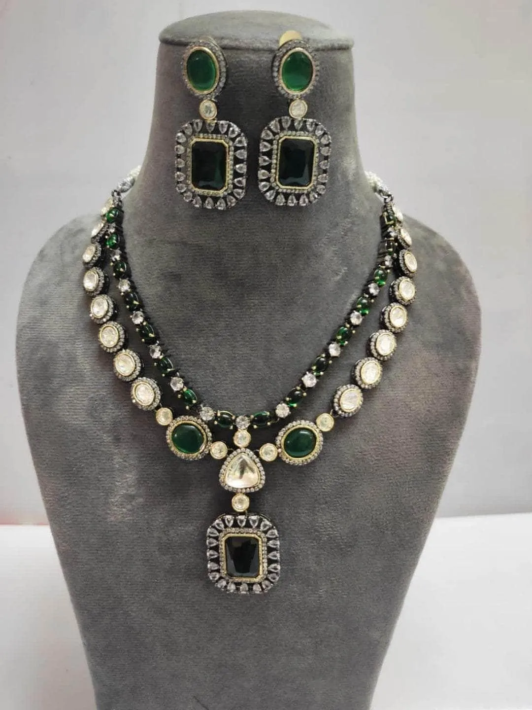 Double Layered Kundan Polki Necklace