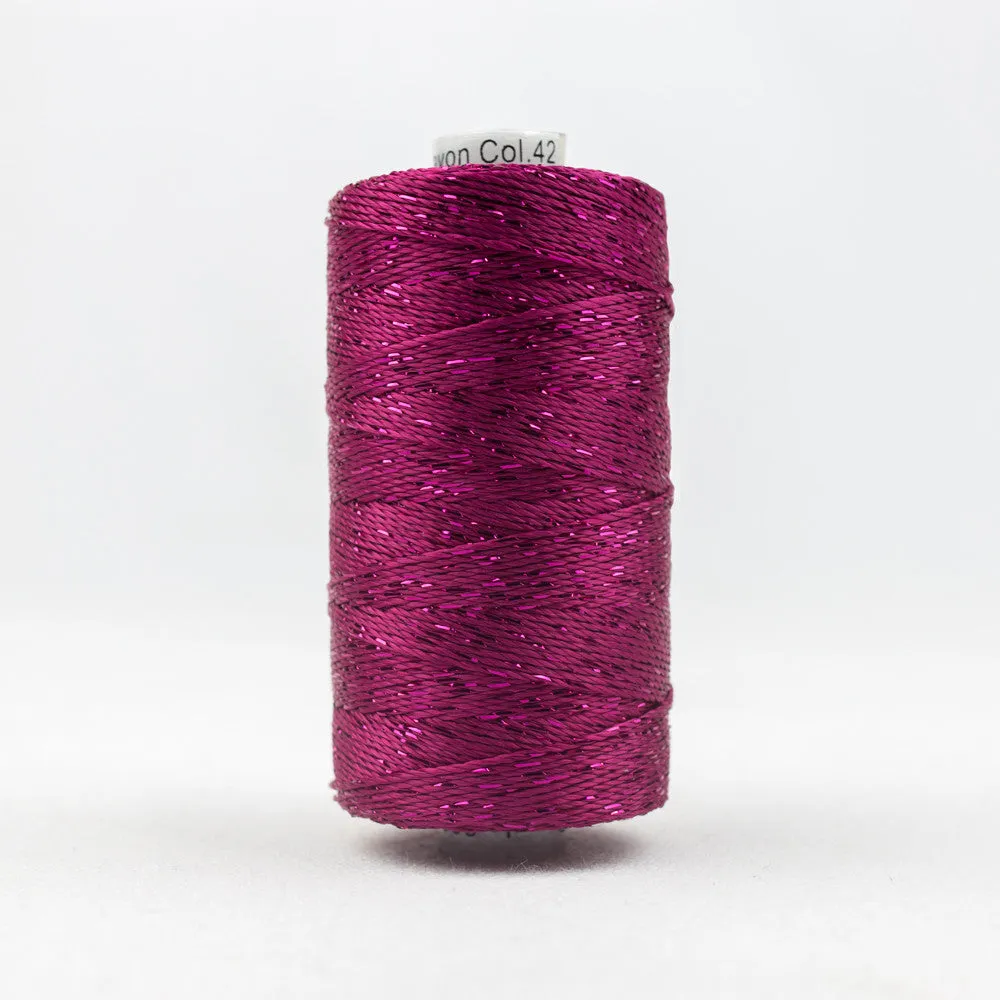 DZ42 - Dazzle 8wt Rayon and Metallic Raspberry Thread