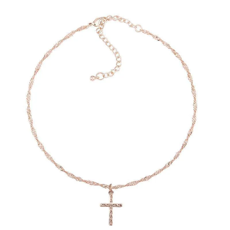 Enos Cross Necklace - Gold