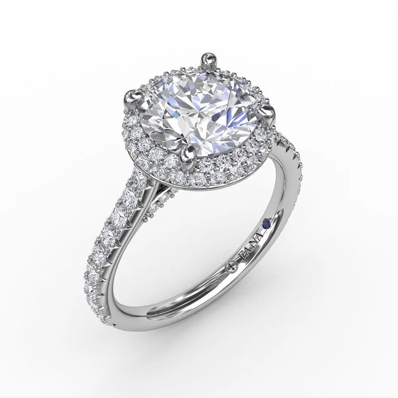 Fana Contemporary Round Diamond Triple Halo Engagement Ring S3275