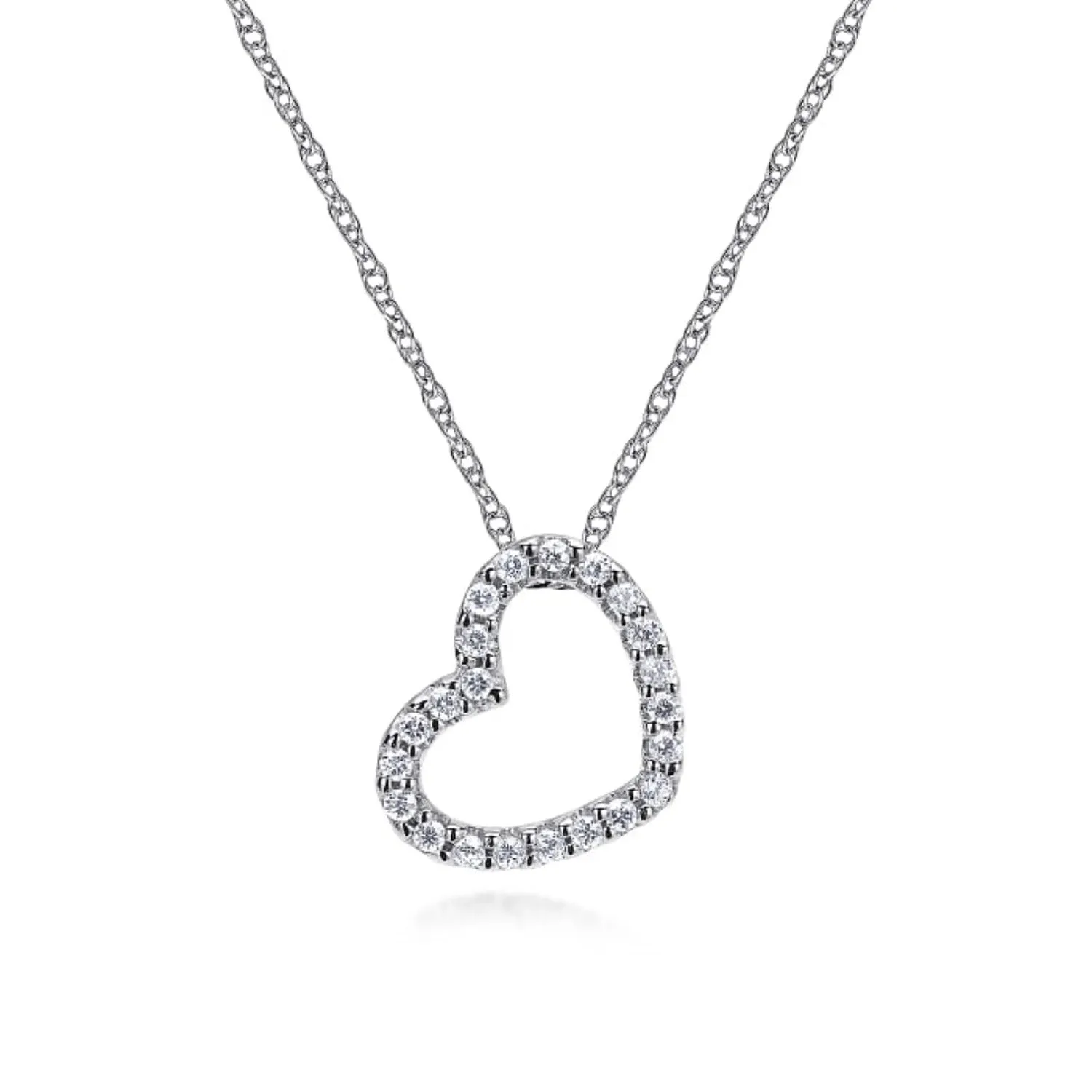 Gabriel & Co.  Sideways Diamond Heart Pendant