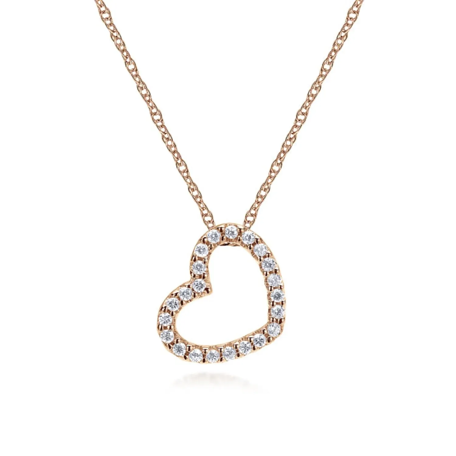 Gabriel & Co.  Sideways Diamond Heart Pendant