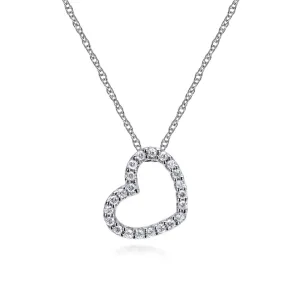 Gabriel & Co.  Sideways Diamond Heart Pendant