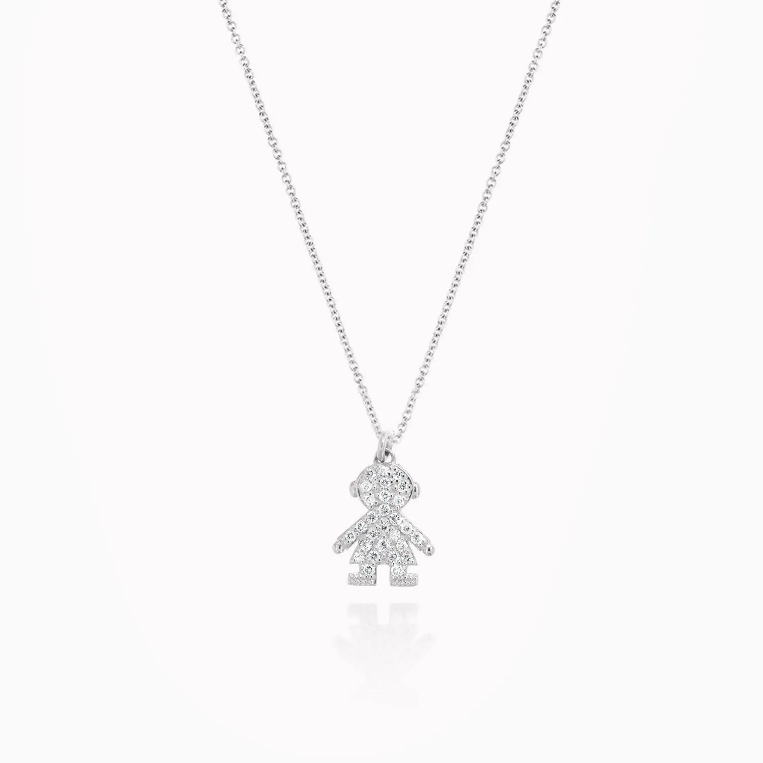 Girl or Boy Figure Pendant with Diamonds