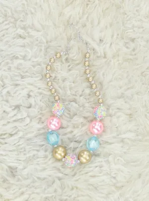 Gold & Peach Bubblegum Necklace