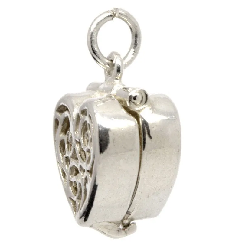 Gold Heart-Shaped-Ring Box charm