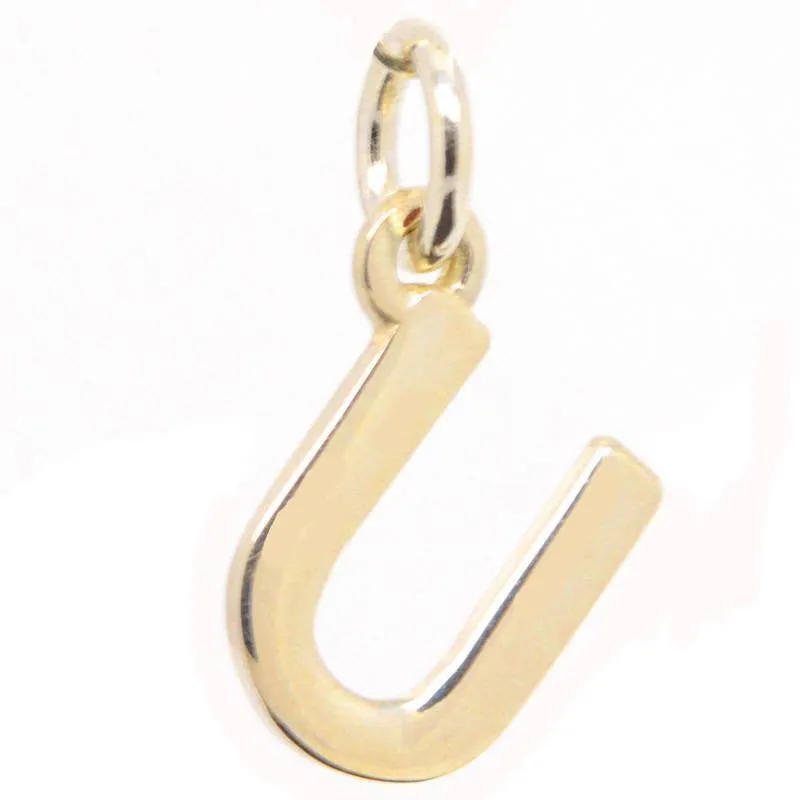 Gold Initial letter U Charm