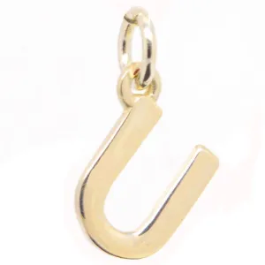 Gold Initial letter U Charm