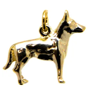 Gold Large German Shepherd Dog Charm