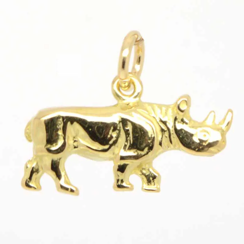 Gold Rhino Charm