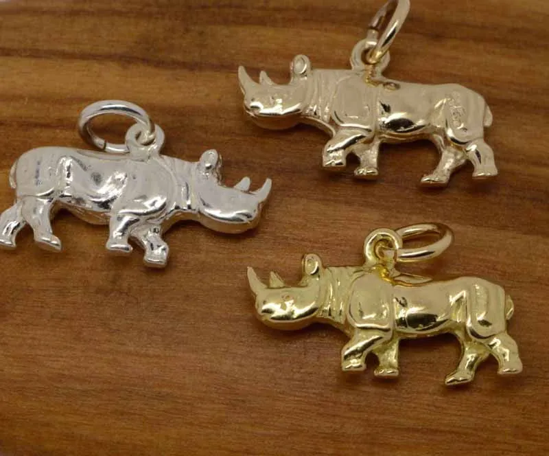 Gold Rhino Charm