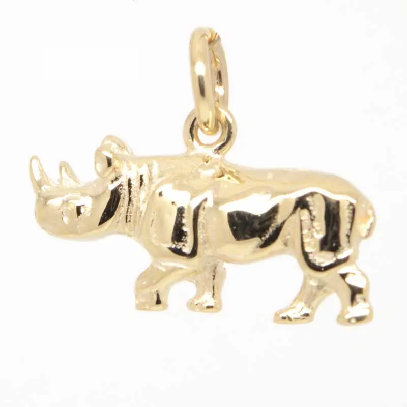 Gold Rhino Charm