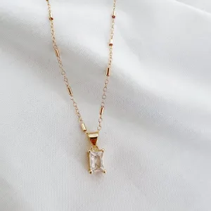 GOLDIE CLEAR CZ PENDANT NECKLACE | GOLD FILLED