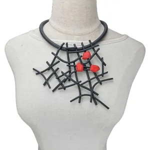 Gothic Handmade Rubber Wooden Necklace / Designer Luxury Necklaces for Women