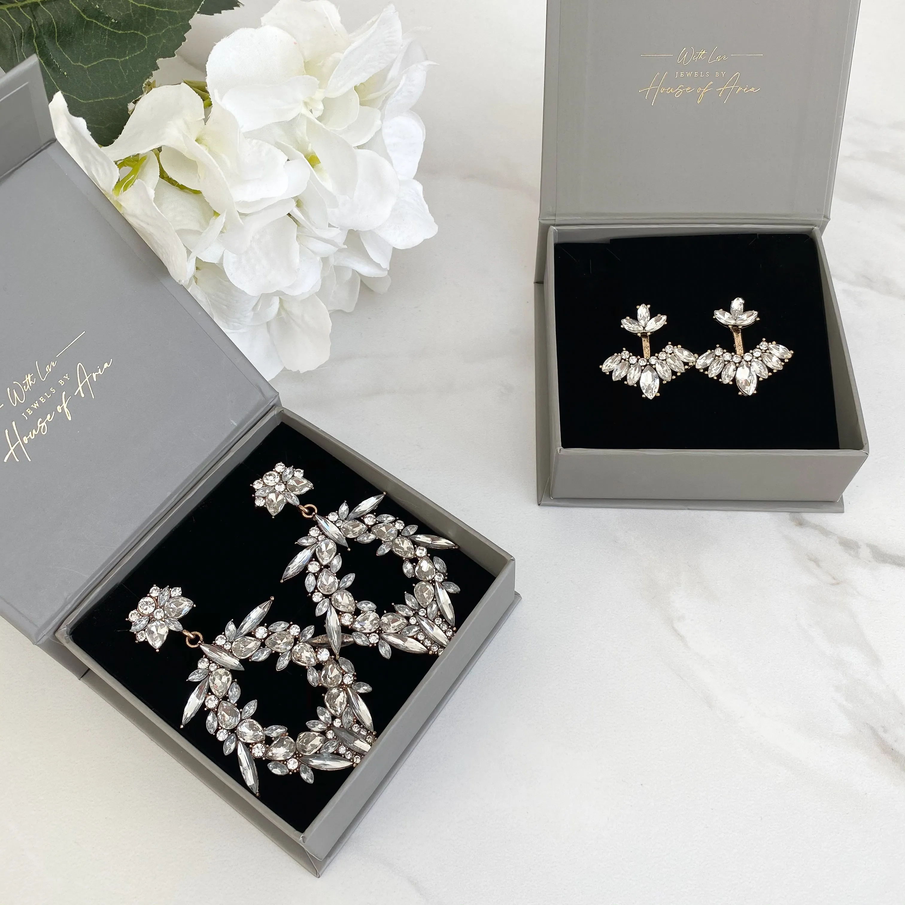 HEIDI Statement Rhinestone Stud Earrings