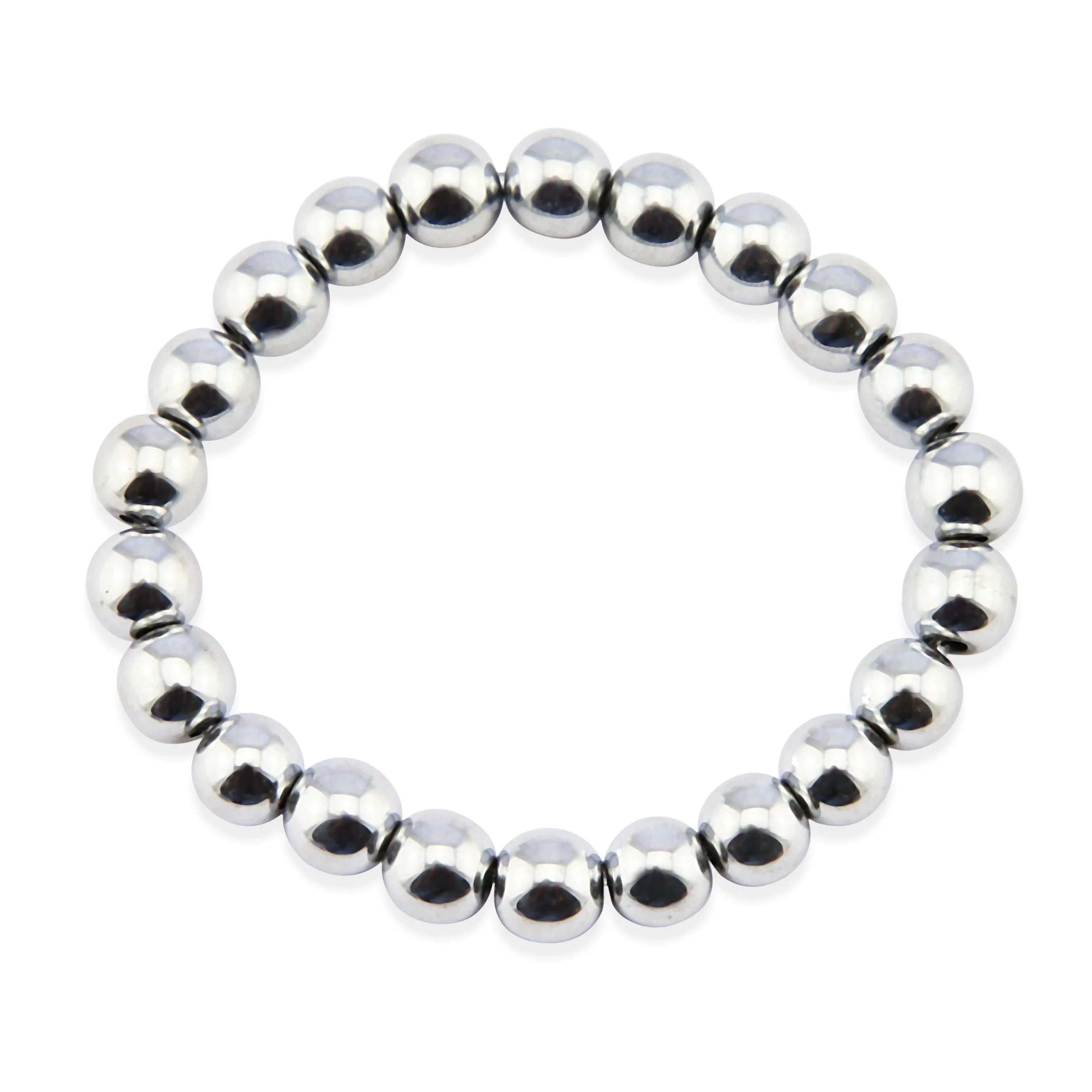 Hematite Metallic Stacker Bracelets - 8mm Beads