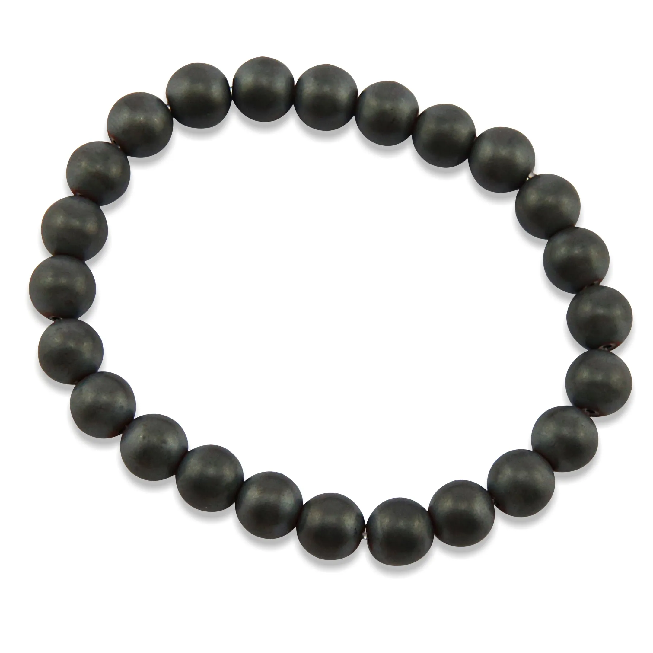 Hematite Metallic Stacker Bracelets - 8mm Beads