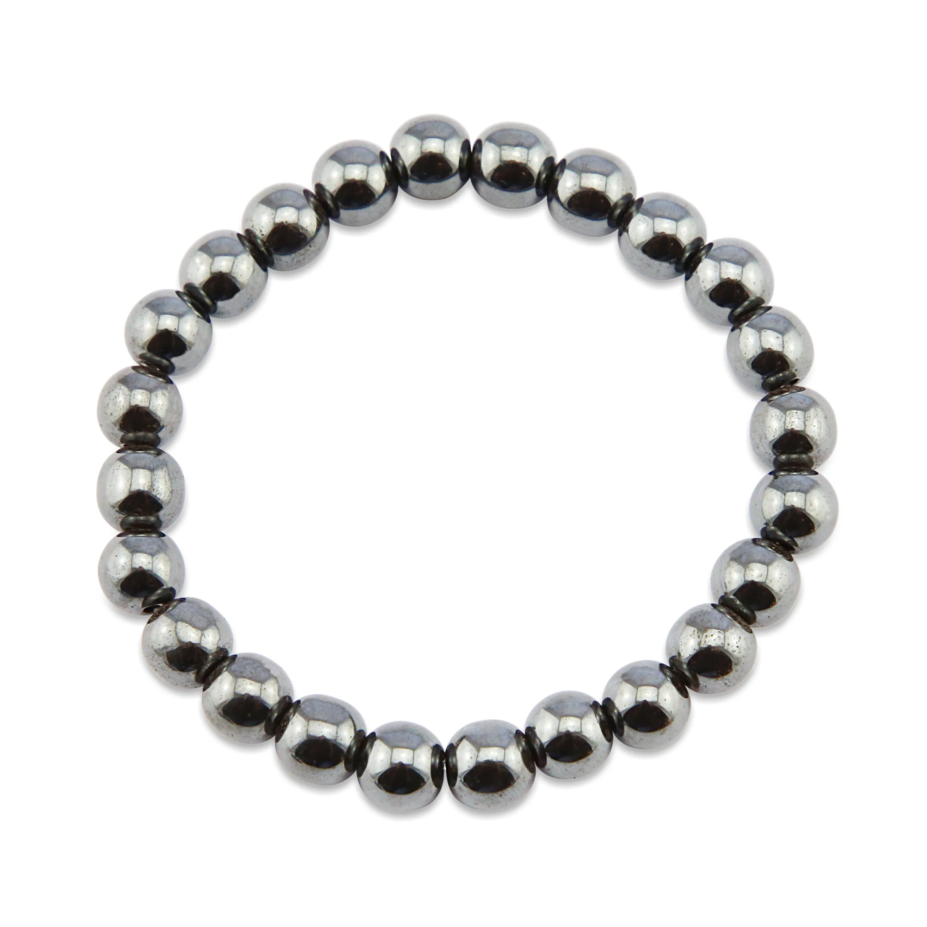 Hematite Metallic Stacker Bracelets - 8mm Beads