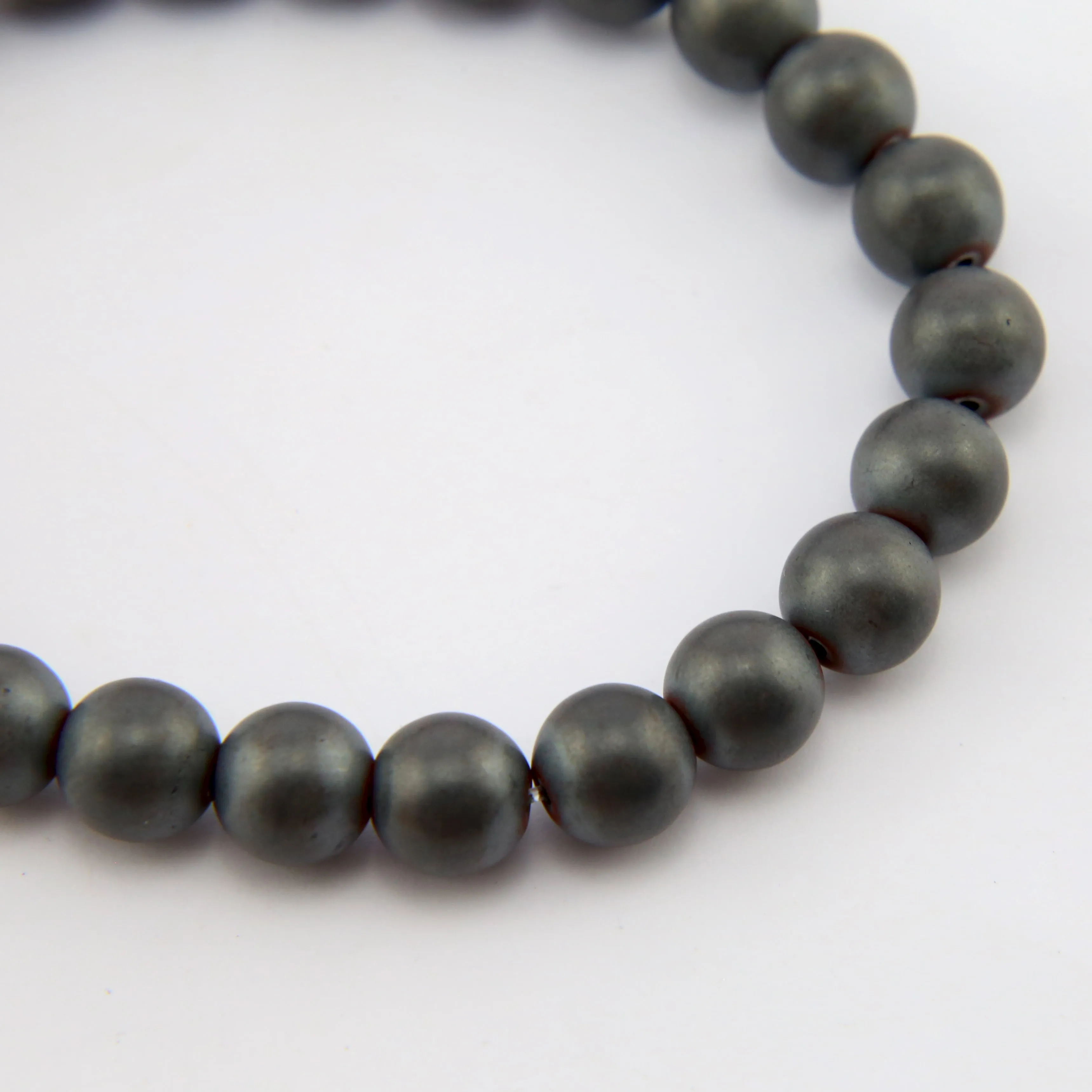 Hematite Metallic Stacker Bracelets - 8mm Beads