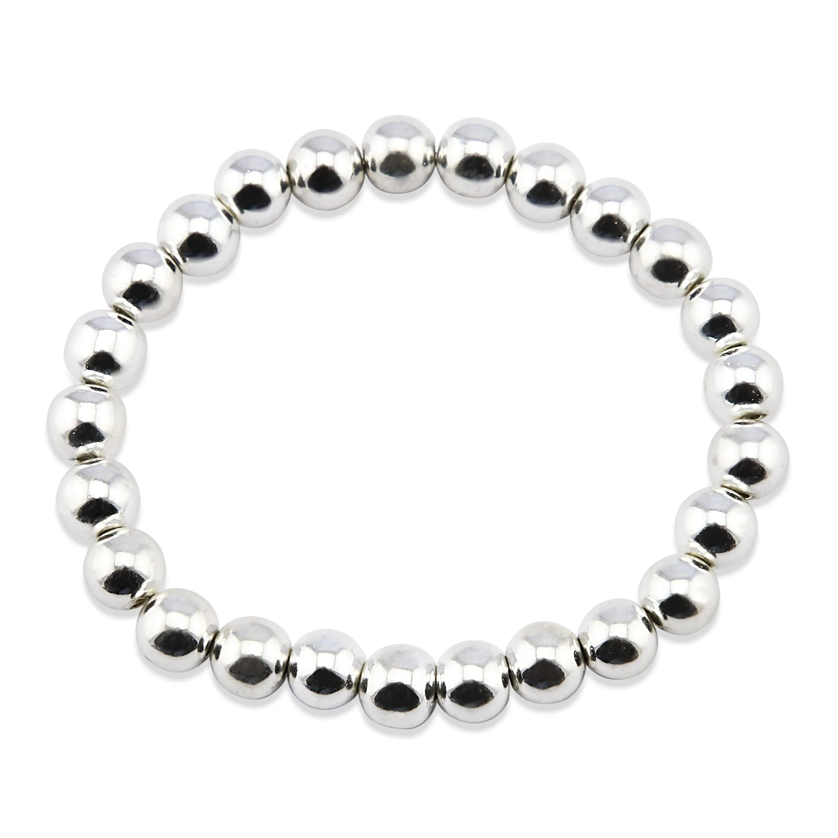 Hematite Metallic Stacker Bracelets - 8mm Beads