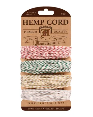 Hemptique #10 Metallic Hemp Cord Card Set - Metallic Classic