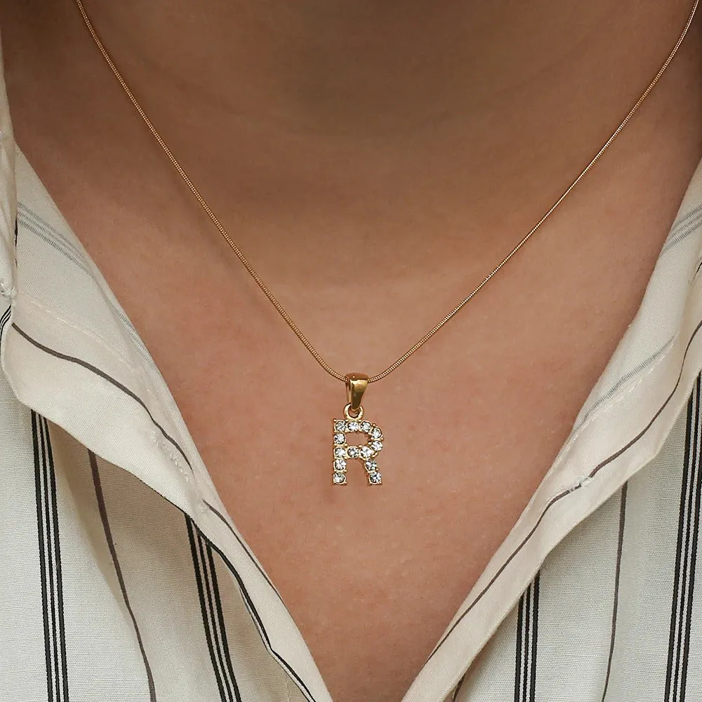 Icy Initial Letter A to Z Charm Pendant