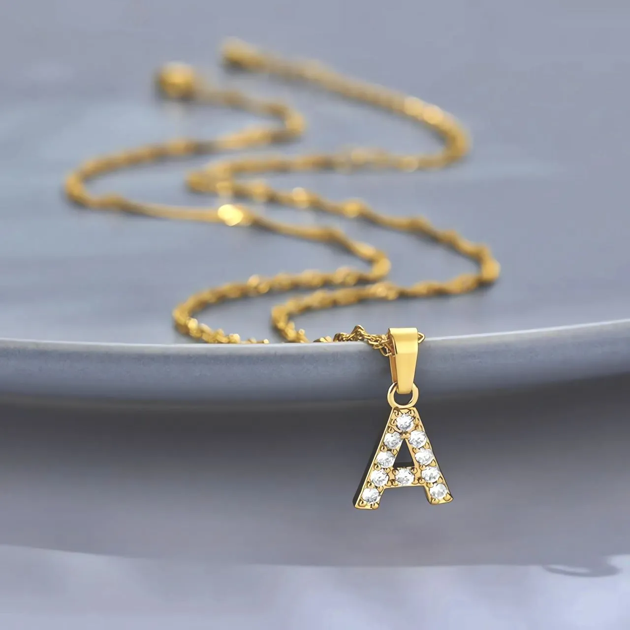 Icy Initial Letter A to Z Charm Pendant