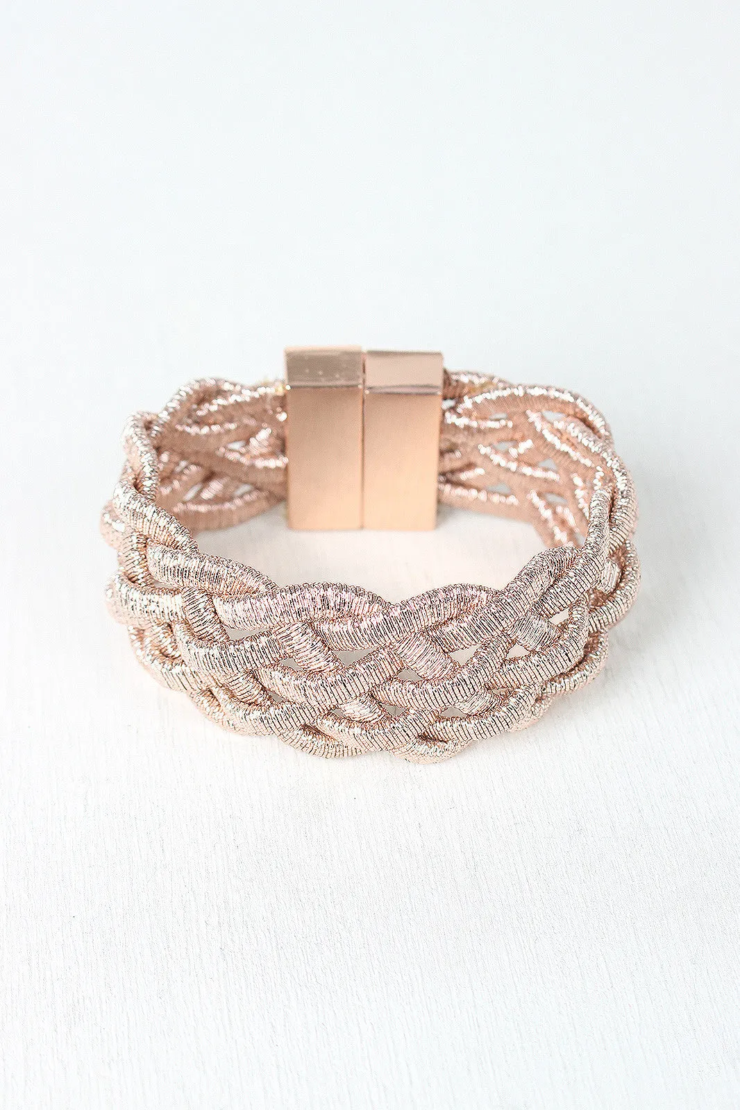 Intertwined Metallic Rope Bracelet