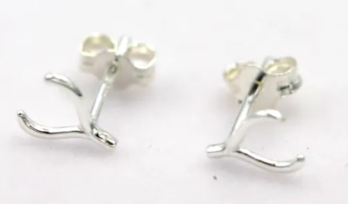 Kaedesigns New Sterling Silver Small Size Wishbone Stud Earrings