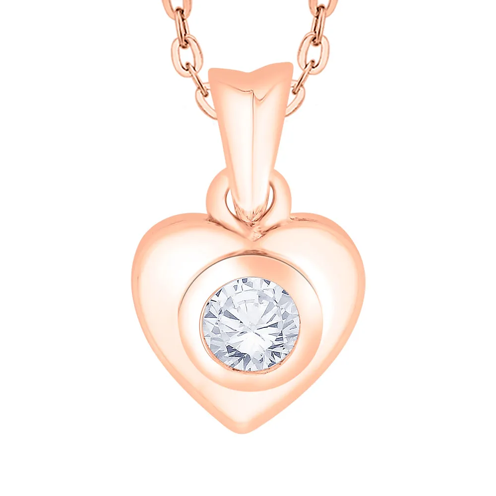 KATARINA Diamond Solitaire Heart Pendant Necklace (1/4 cttw)