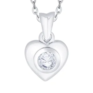 KATARINA Diamond Solitaire Heart Pendant Necklace (1/4 cttw)