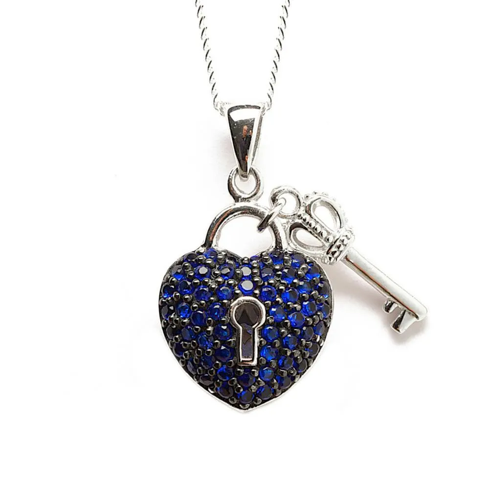 Key To My Heart Pendant Blue