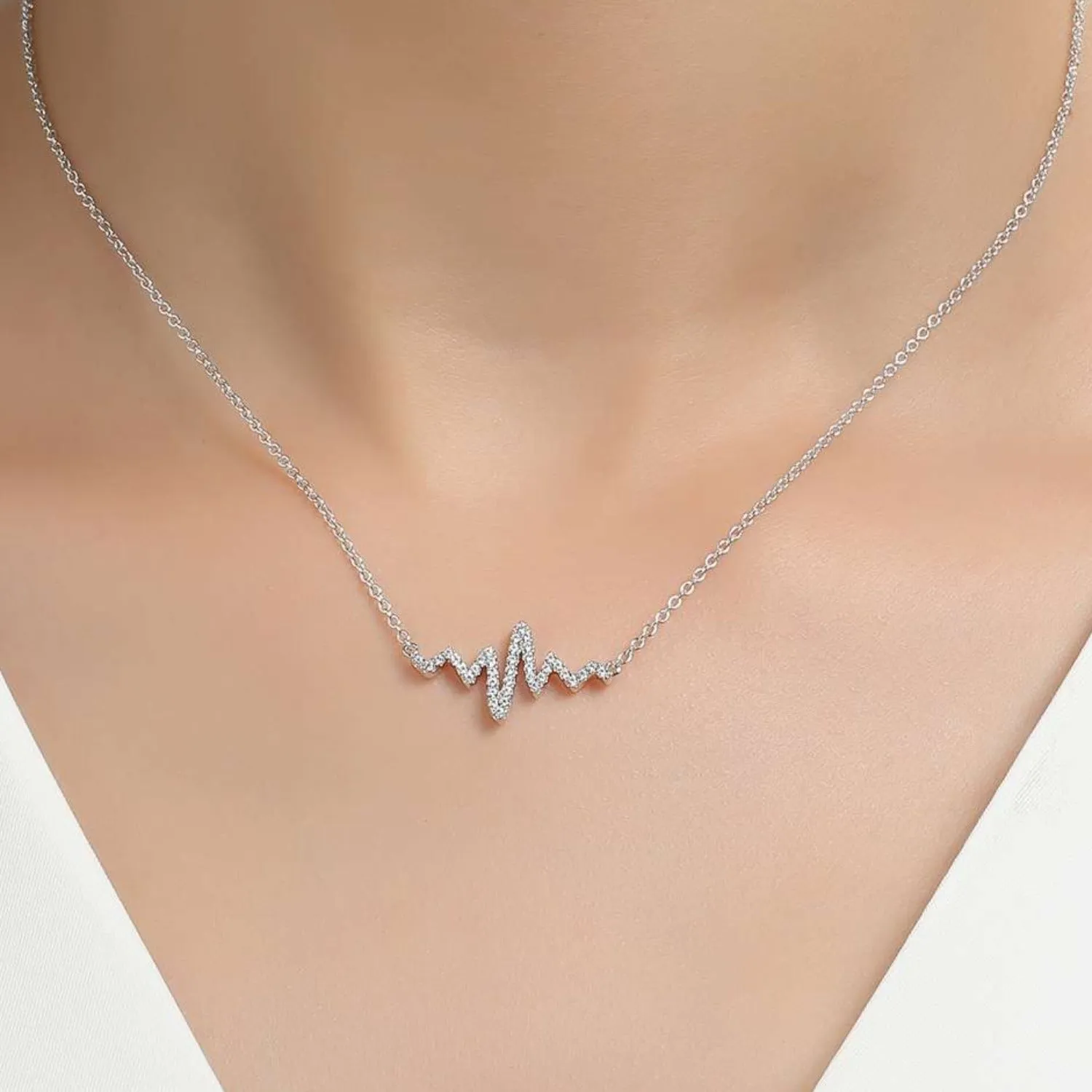 Lafonn Simulated Diamond Heartbeat Pendant