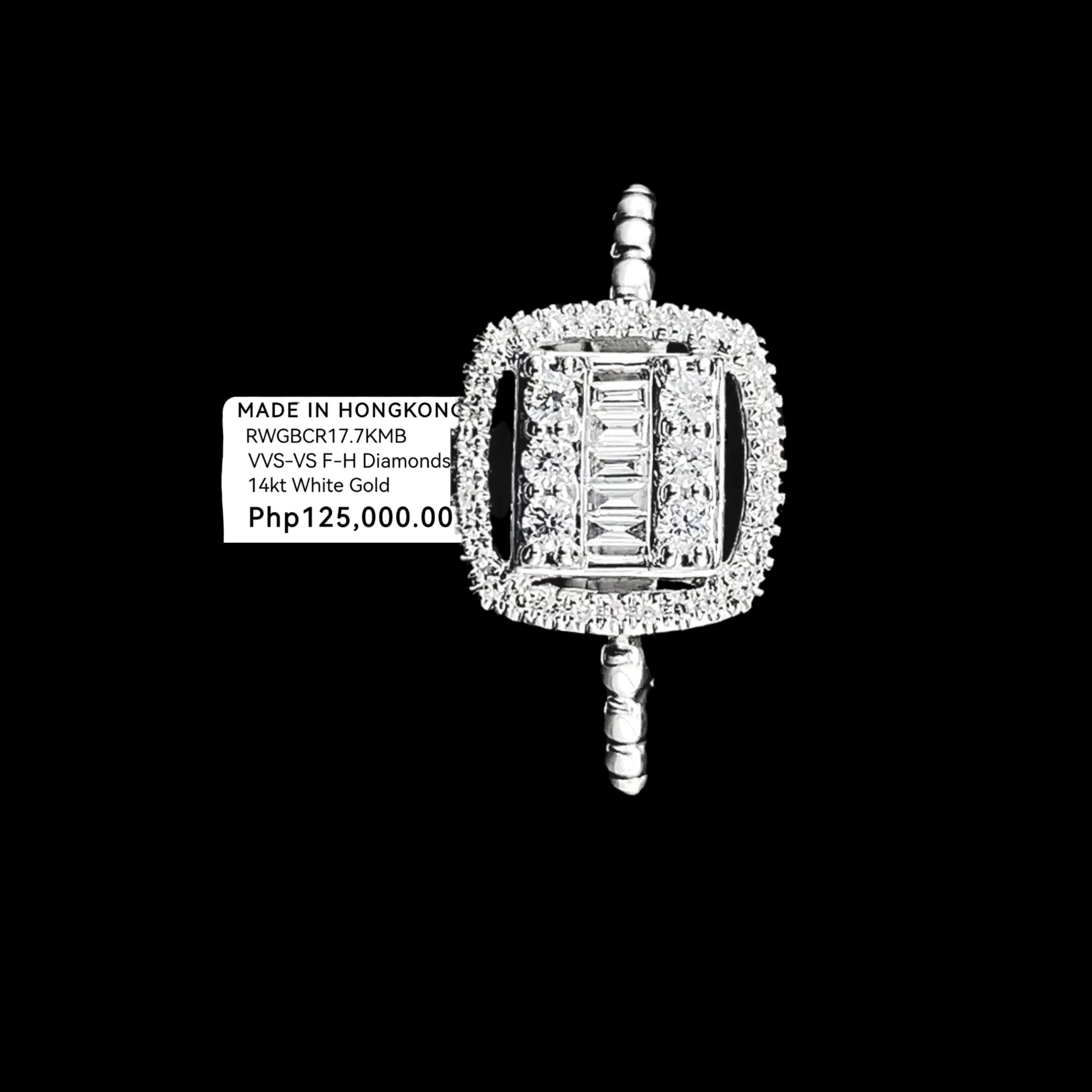 Large Classic Cushion Halo Diamond Ring 14kt