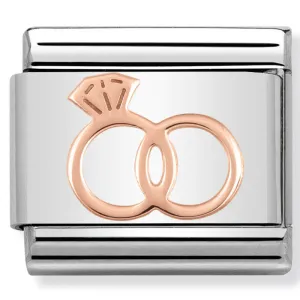 Love - Wedding Rings Rosegold Charm