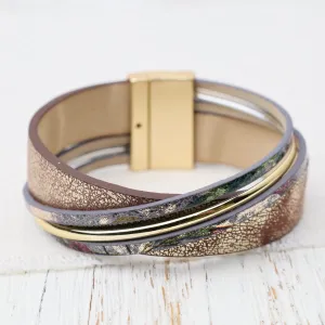 Matte Gold Metallic Gold Print Bracelet