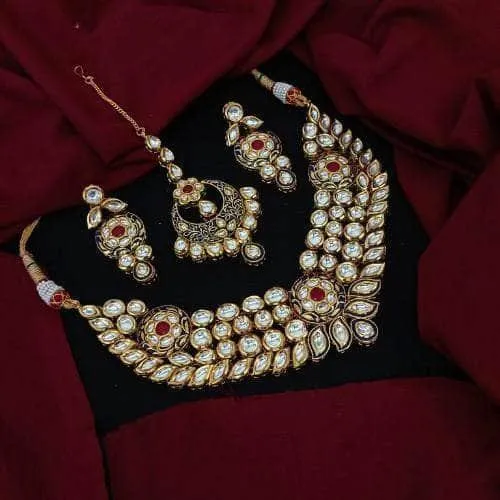 Meena Centre Chakra Necklace Earring And Teeka Set