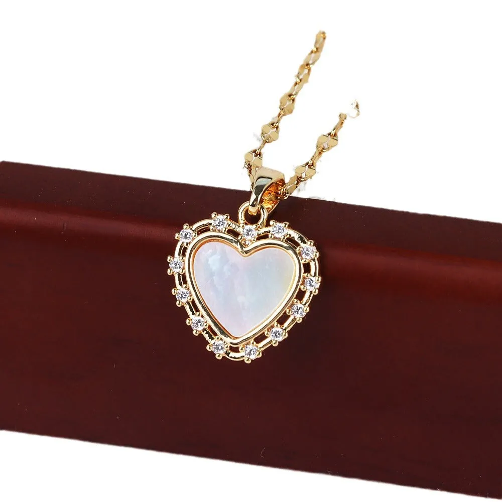 Moderate Luxury Heart Copper Necklaces