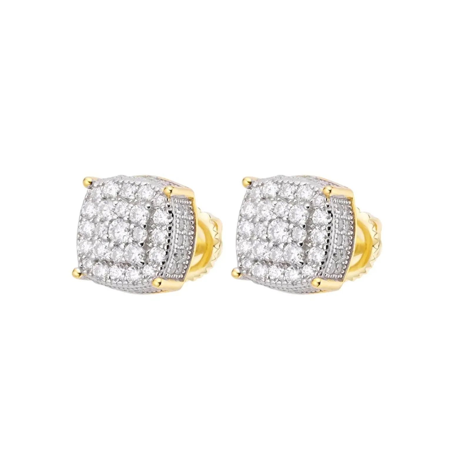 Moissanite Diamond Round Earrings 925 Silver Men Women