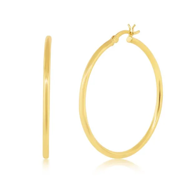 Monica Hoop Earrings - Sterling Silver with 18k Gold Plating