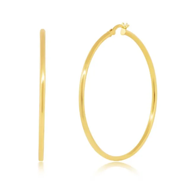 Monica Hoop Earrings - Sterling Silver with 18k Gold Plating