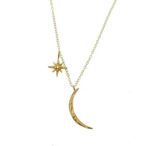 Moon and Tiny Star Necklace