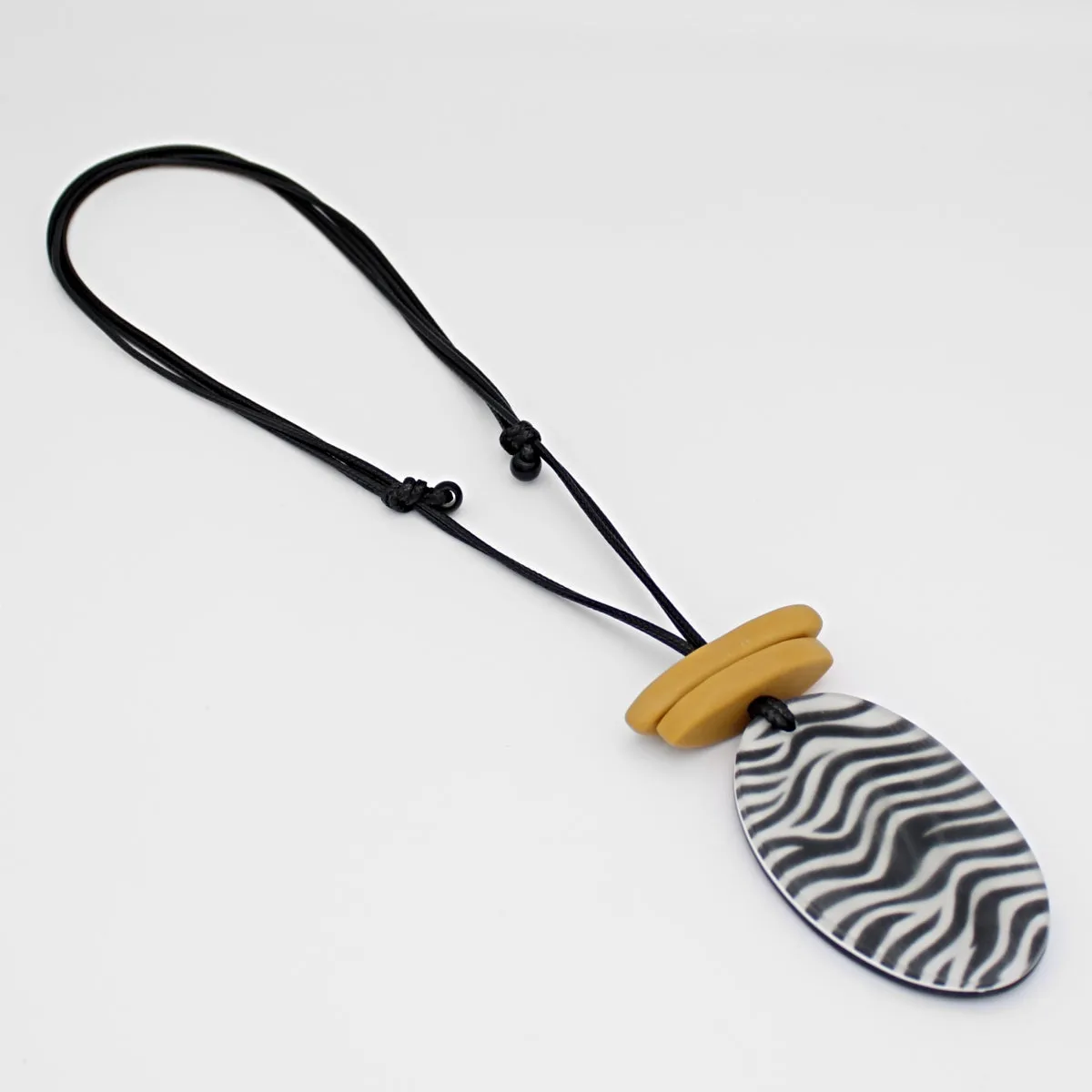 Mustard Suky Zebra Pendant