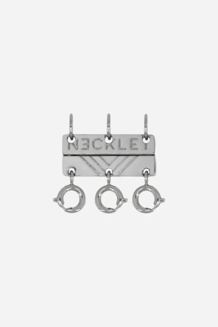 Necklet Stainless Steel White Gold Triple Layering Clasp